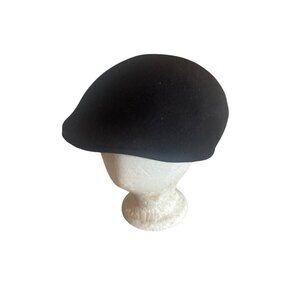 Hückel 100% Wool Felt Black Equestrian Cap Hat Made In Czech Republic Size L